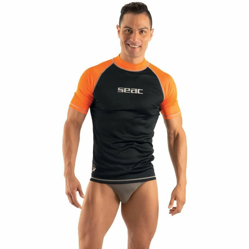Lycra MC Seac T-sun Homme Noir/Orange 3 Lycra MC Seac T-sun Homme Noir/Orange
