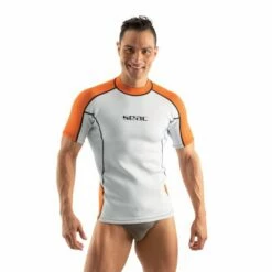 Lycra Néoprène MC Seac Fit Homme Blanc/orange 2mm -BEUCHAT vente lycra neoprene mc seac fit homme blanc orange 2mm 1