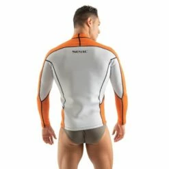 Lycra Néoprène ML Seac Fit Homme Blanc/Orange 2mm -BEUCHAT vente lycra neoprene ml seac fit homme blanc orange 2mm 1