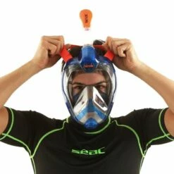 Masque Snorkeling Seac Grande Faciale Magica Bleu/Orange -BEUCHAT vente masque snorkeling seac grande faciale libera magica bleu orange 8