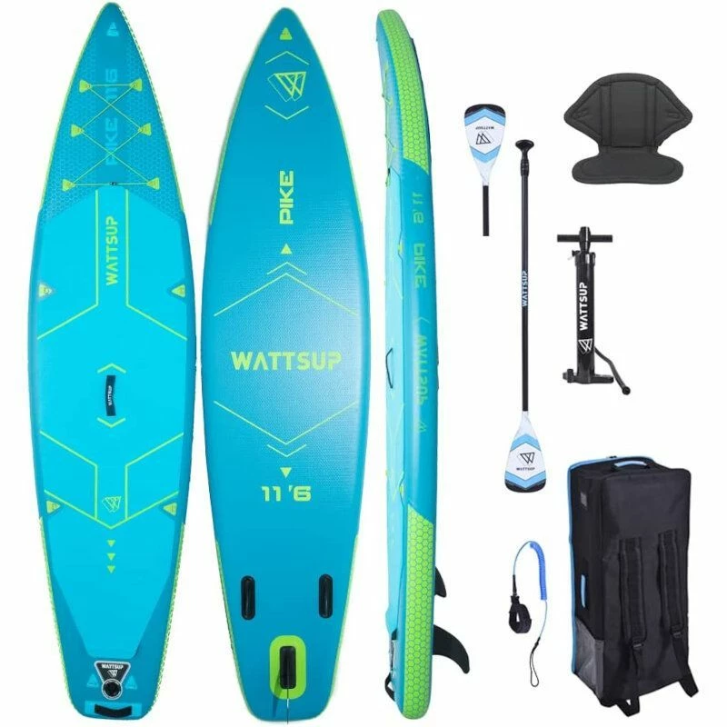 Paddle Gonflable WATTSUP Pike 11'6" Avec Siege Et Pagaie Convertible Kayak 3 Paddle Gonflable WATTSUP Pike 11'6" Avec Siege Et Pagaie Convertible Kayak