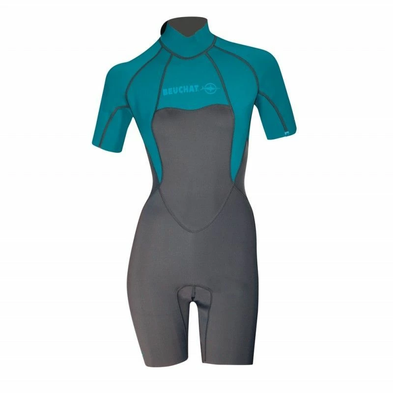 Shorty Femme Beuchat Atoll Backzip Turquoise 2mm 3 Shorty Femme Beuchat Atoll Backzip Turquoise 2mm