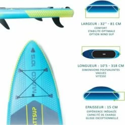 Windsup Paddle Gonflable WATTSUP MAKO 10'5'' -BEUCHAT vente windsup paddle gonflable wattsup mako 10 5 5